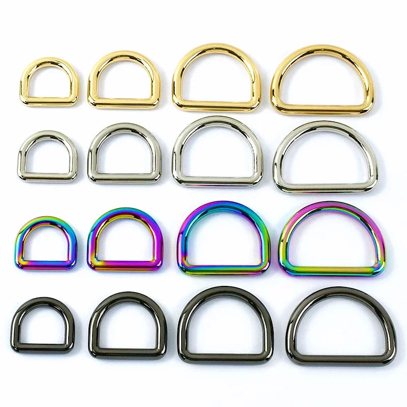 10Pcs 10-50mm Metal O D Rings Buckles for Bag Strap Belt Pet Dog Leash Backpack Webbing Ring Clasp DIY Leather Craft Accessories