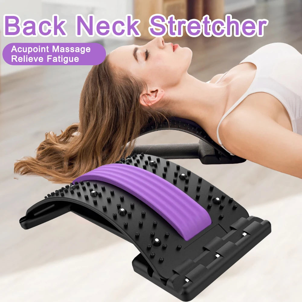 Back Stretcher Multi-Level Adjustable Massager Waist Neck Fitness Lumbar Cervical Spine Cervical Spine Support Massager Tools