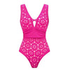 Women Bikini Set Swimsuit Sexy V Neck Solid Color Laser Cutting Flower Swimsuit Beachwear Luxury Summer Beachwear Dress