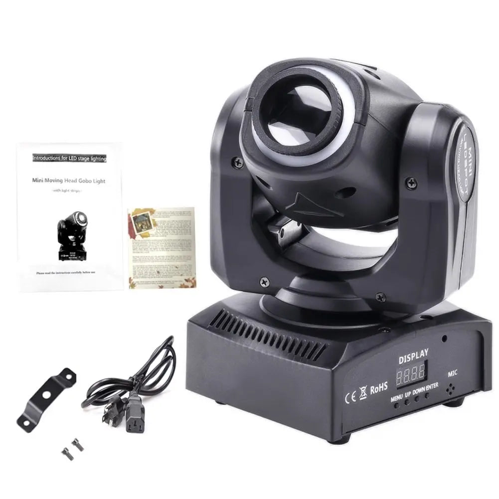 Fieryzeal 120W Beam Moving Head Light 8Patterns RGB Strobe Effect Lighting LED Spot Stage Light for DJ Disco Show Concert Party