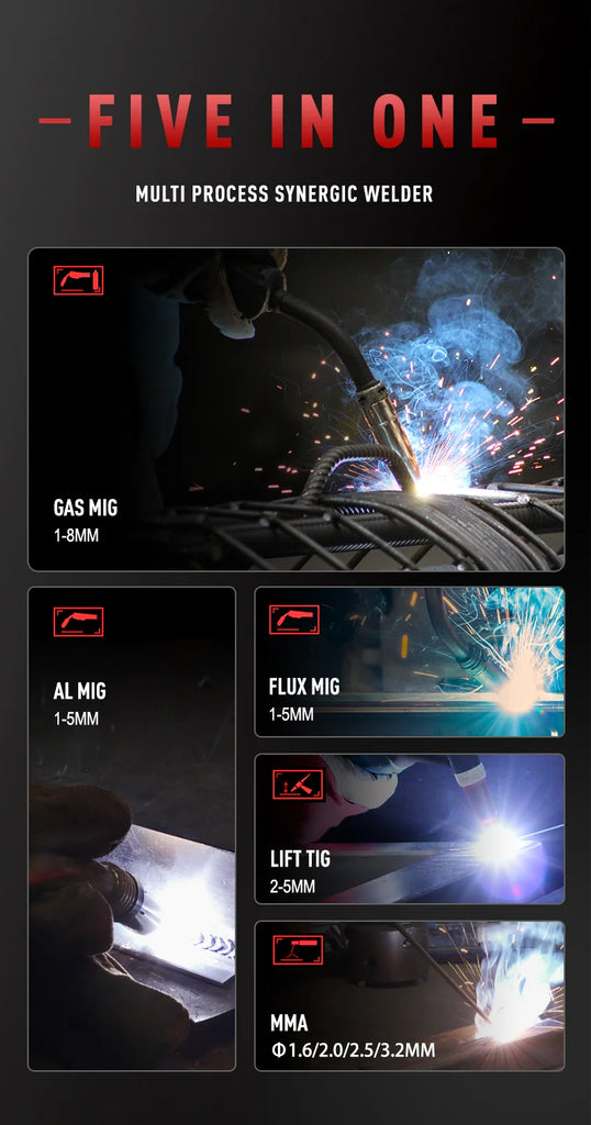 ANDELI 220V MIG Welding Machine 4 in 1 200A IGBT Inverter Semi-Automatic Welding MIG LIFT TIG MMA Aluminum Welder Gas/Gasless