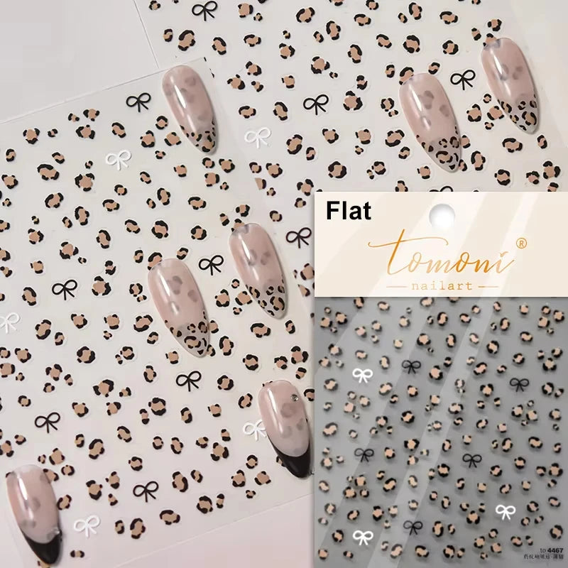 Lovely Gold Silver Black White Line Bowknot 3D Self Adhesive Nail Art Decorations Stickers Ribbon Cute Manicure Decals Wholesale