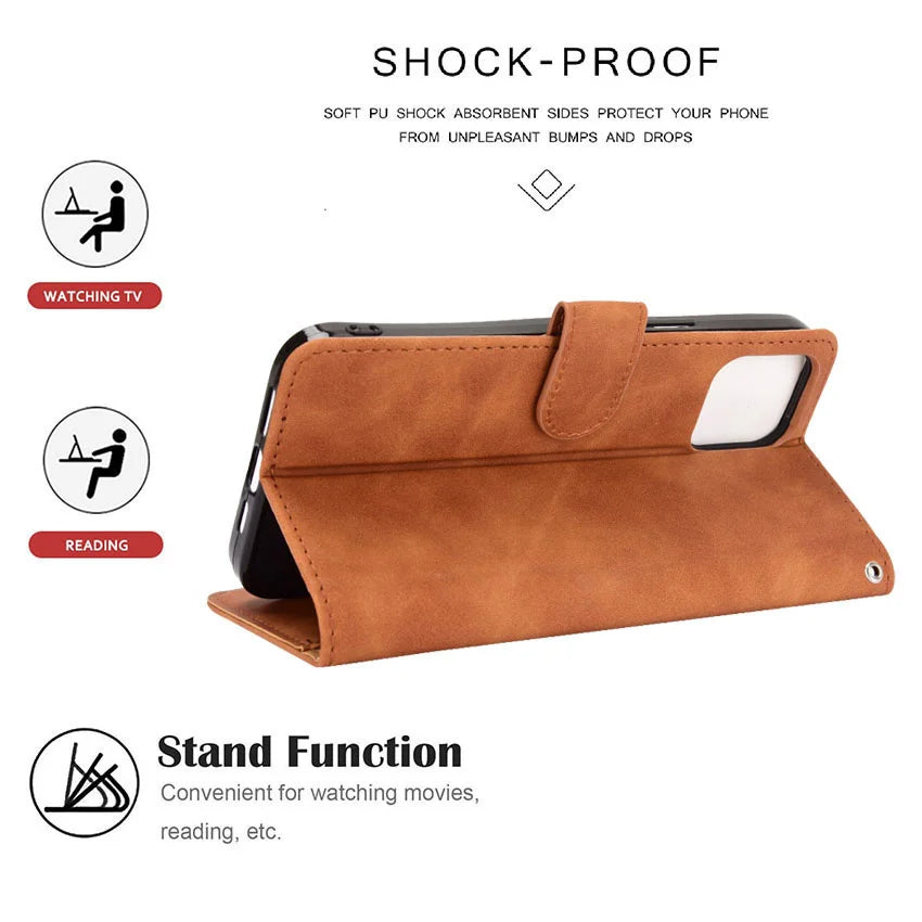 For OPPO Reno 9A 7A 5A 3A Fusion Flip PU Leather Wallet Shockproof Phone Case For OPPO Reno 9 A 7 A 5 A 3 A Anti-Fall Coque