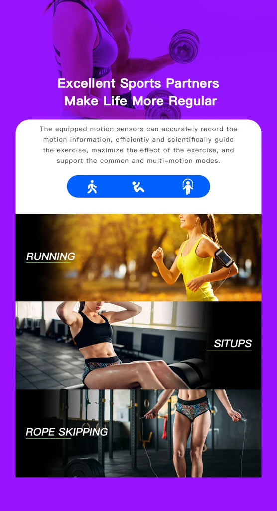 PHONEPACE Smart Fitness Tracker Bracelet with Color Screen Health Reminders Exercise Step Counting Information Notifications