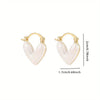 2pc Heart Golden Alloy Earrings Drip Glaze Process Imitation Pearl Color Beautiful Women's New Advanced Sense Y2k Unique Sexy