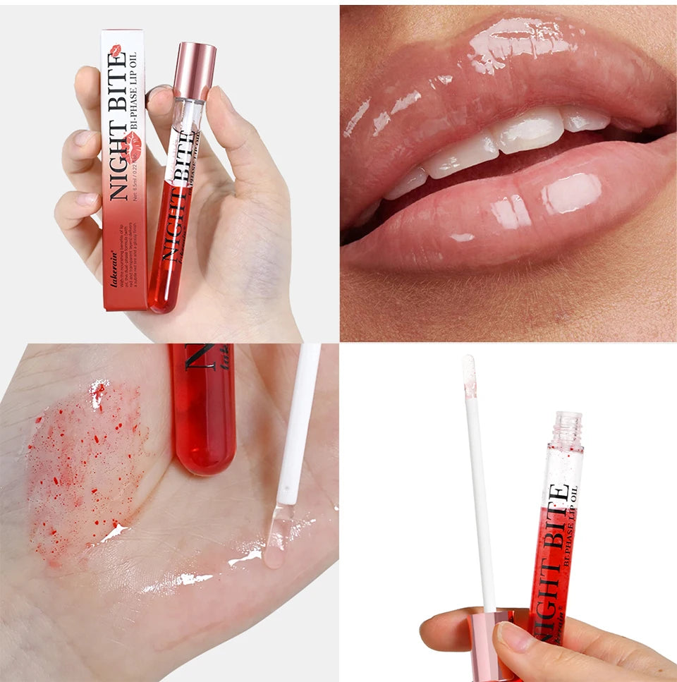 Pink Lip Gloss Transparent Lip Oil Moisturizing Reducing Lip Lines Nourishes Lips Waterproof Long-lasting Liquid Lips Cosmetics