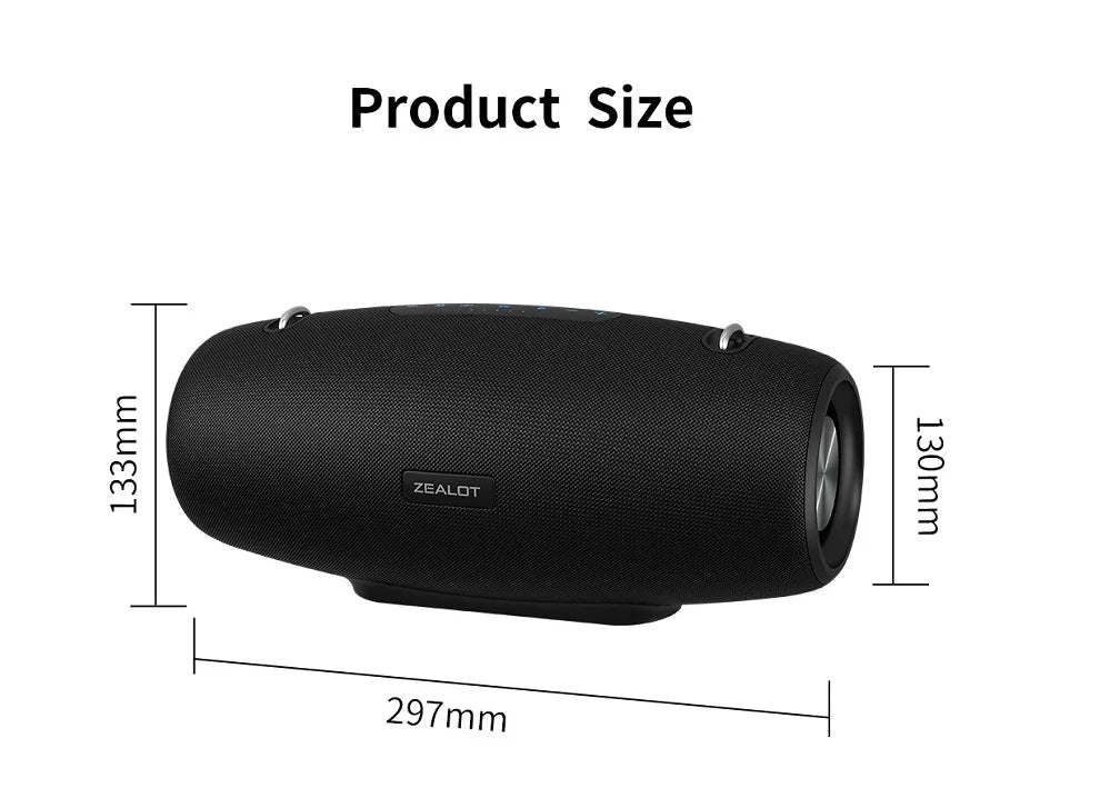 ZEALOT-S67 60W Portable Bluetooth Speaker Outdoor Party Speaker Big Loud Speaker Excellent Bass Performace Hifi speaker
