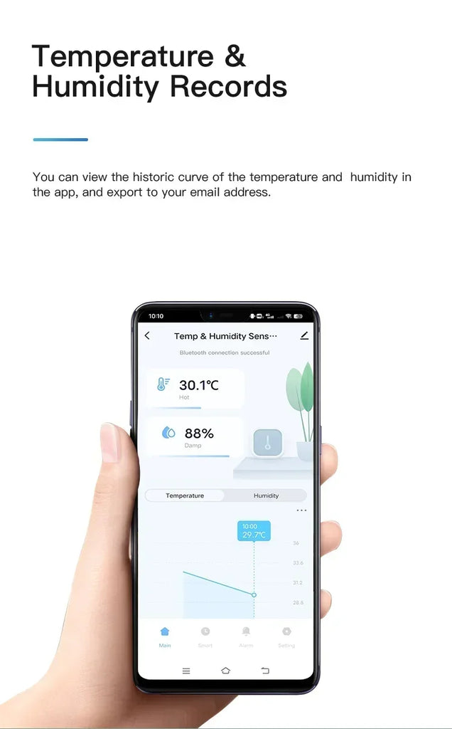 Tuya BT Smart Temperature Humidity Sensor Indoor Hygrometer Bluetooth-Compatible APP Remote Control Works With Alexa Google Home