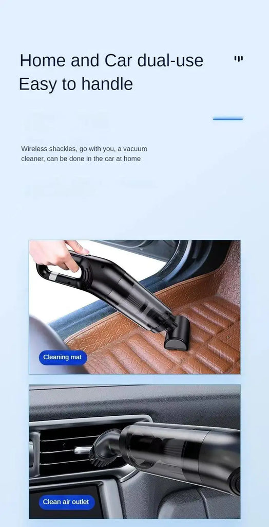LEIBOO 10000PA Car Vacuum Cleaner Mini Portable Wireless Hand held Cleaner for Home Appliance Powerful Cleaning Machine
