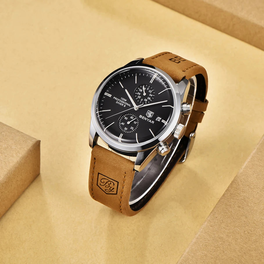 BENYAR Mens Watches Top Brand Luxury Quartz Men Watch 2023 Sports Watch For Men Chronograph Military Watch Men Relogio Masculino