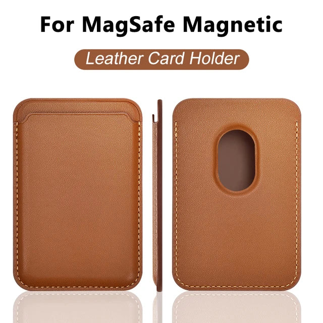 For Magsafe Leather Magnetic Wallet Case For iPhone 14 12 15 13 Pro Max Magnetic Card Bag Cover Samsung S23 S22 Ultra Accessory