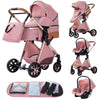 Luxury Baby Stroller 3 in 1 Newest Easy Folding Multifunctional Stroller Travel Portable Baby Carriage Safety Seat EU Standard