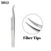 Fadvan Tweezers for Lashes Extension Fiber Tips Stainless Steel Makeup Tweezers Anti-static Free Print Your Logo