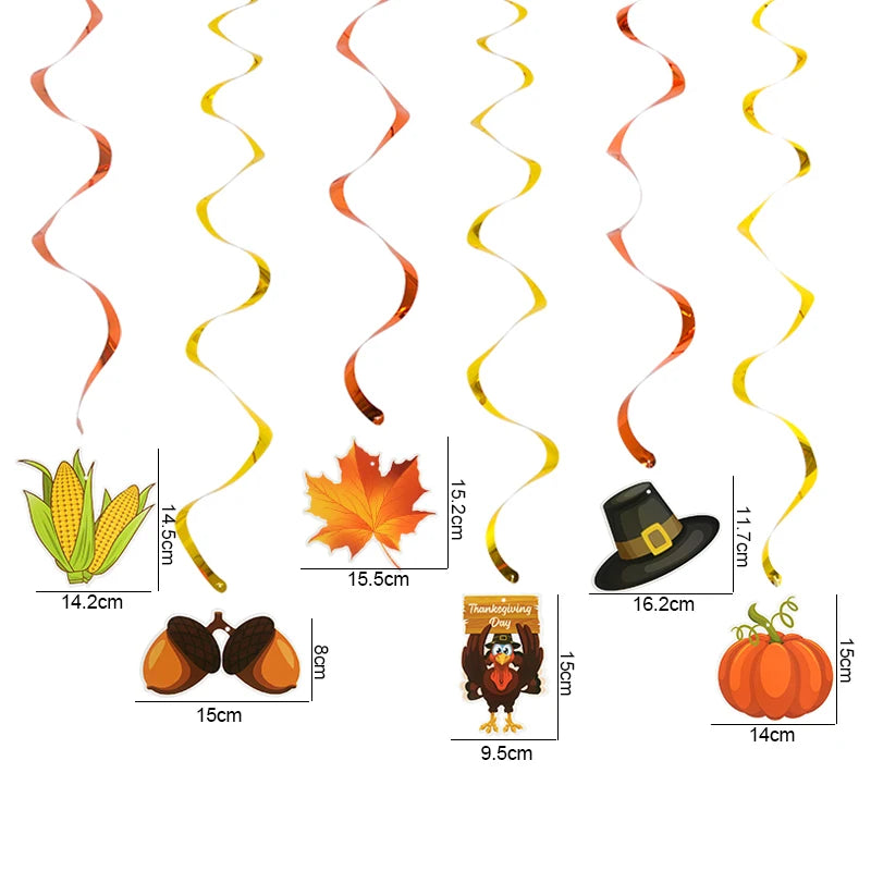 Autumn Leaves Maple Garlands Round Paper Thanksgiving Banner String Home Birthday Party Holiday DIY Wall Fireplace Hanging Decor