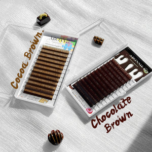 ABONNIE Cashmere Brown C/CC/D/M/L Curl Individual Classic Eyelashes Extensions Cocoa Brown Lashes Extensions