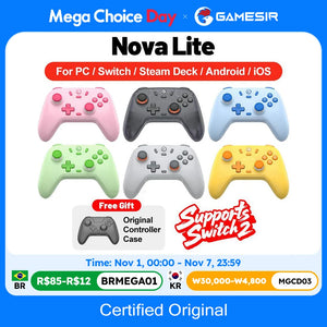 Gamesir Nova Lite Gamepads PC for Nintendo Switch 2 Controller Switch Steam Android iOS iPhone Controle Hall Effect Joystick