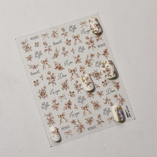 Load image into Gallery viewer, Lovely Gold Silver Black White Line Bowknot 3D Self Adhesive Nail Art Decorations Stickers Ribbon Cute Manicure Decals Wholesale