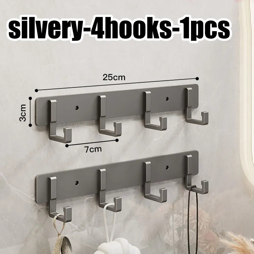 Punch-free wall-mounted living room clothes hanger load-bearing hook towel bathroom wall strong adhesive hanger