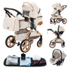 Luxury Baby Stroller 3 in 1 Newest Easy Folding Multifunctional Stroller Travel Portable Baby Carriage Safety Seat EU Standard
