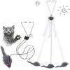 Hanging door mouse teasing cat stick elastic clip door swing hanging jumping toy cat relief pet supplies