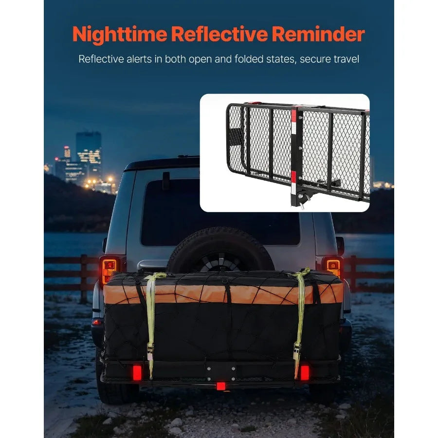 500 lbs Hitch Cargo Carrier Folding Hitch Cargo Carrier for 2 Receiver