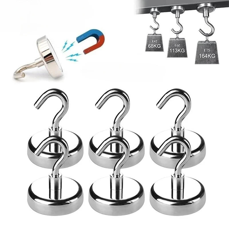 E10/12/16/32mm Strong Magnetic Hooks Multi-Purpose Storage Home Kitchen Bar Storage Key Storage Hooks Bathroom Hangers