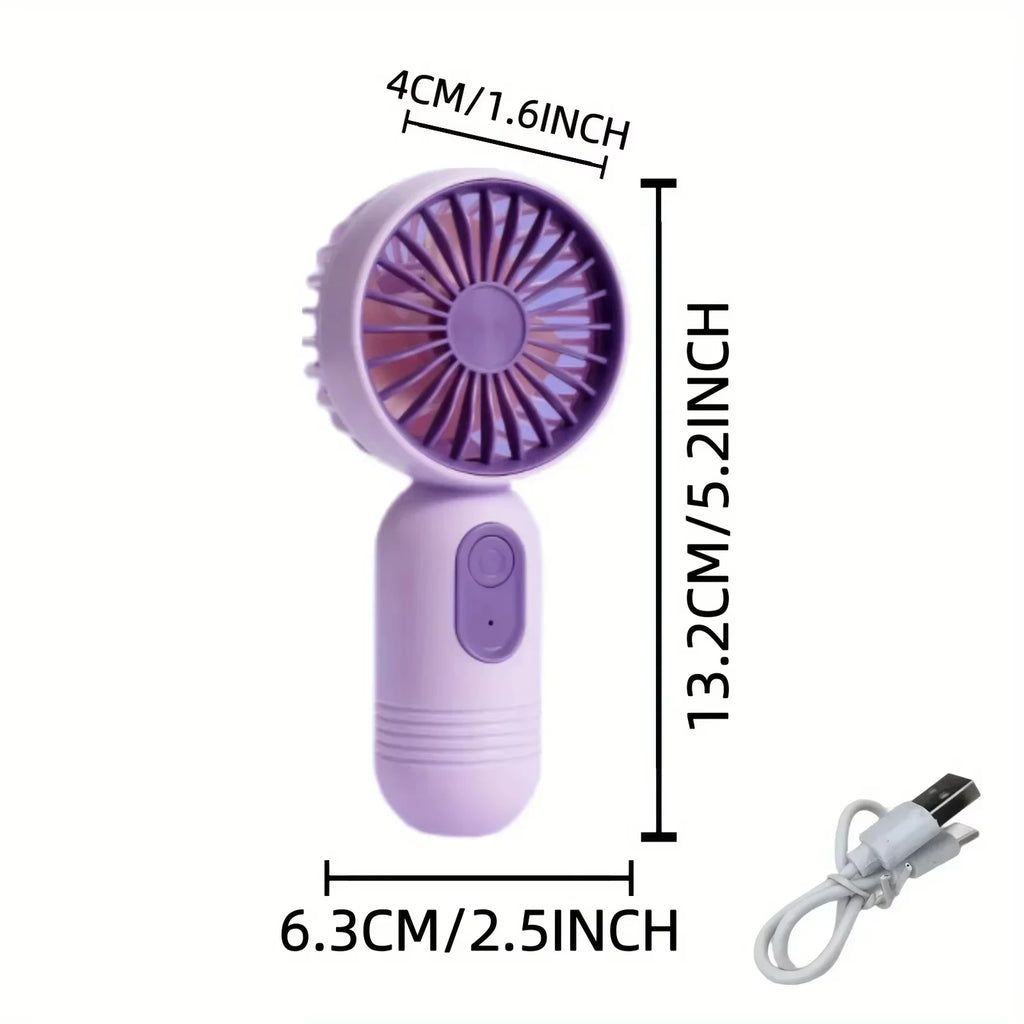 Mini Portable Fan USB Charging 3-Speed Handheld Small Fan Suitable for Office, Student Dormitory, Outdoor Travel and Camping