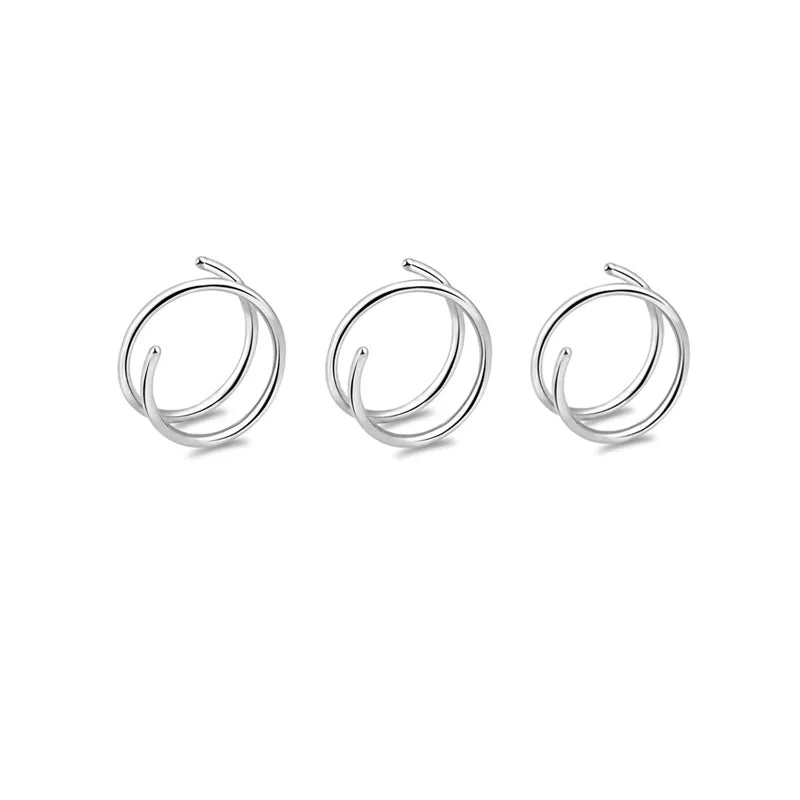2/3/5Pcs Double Nose Rings for Women, 316L Stainless Steel Lip Rings Labret Ring Nose Hoop Piercing Studs Nose Piercing Jewelry