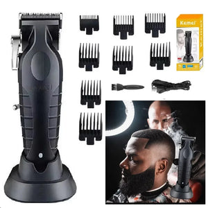 Kemei 2299 Barber Cordless Hair Trimmer 0mm Zero Gapped Carving Clipper Detailer Professional Electric Finish Cutting Machine