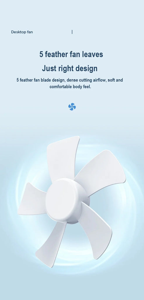 Fans Portable Desktop Fan Home Office Dormitory USB Rechargeable Small Electric Fan Air circulators High Wind Table Fan 7200mAh