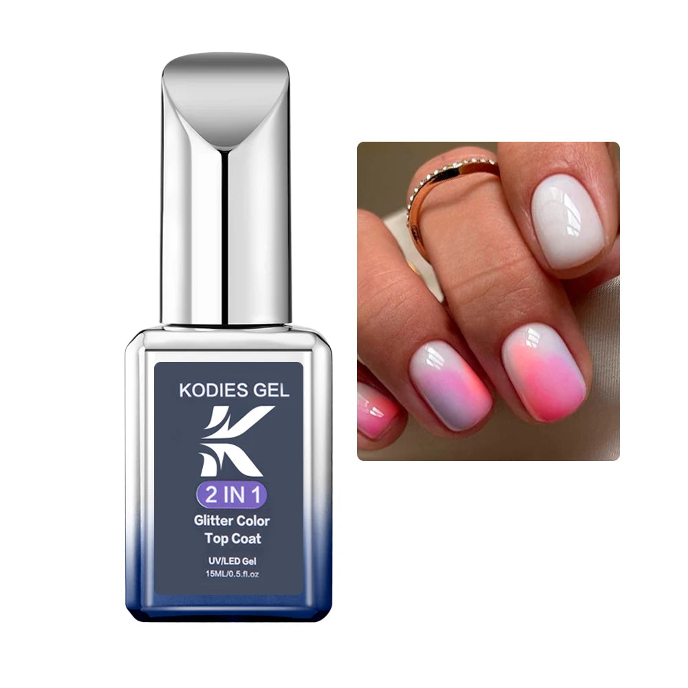 KODIES GEL Milky White Top Coat UV Gel Nail Polish 15ML Vernis Semi Permanent Finish Sealer Esmalte Paint for Manicure Nails