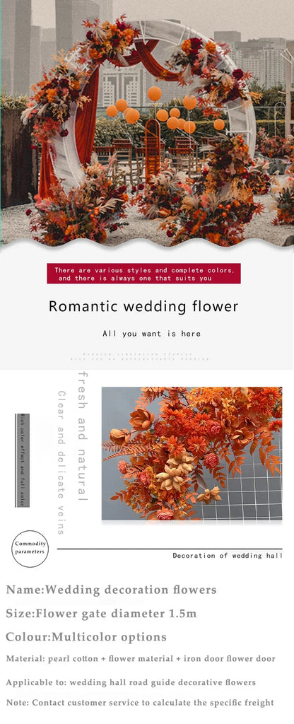 Wedding flower arrangement simulation silk flower round pavilion wedding flower flower