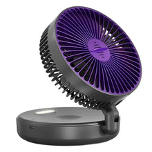 Load image into Gallery viewer, Foldable Desktop Fan Mini  Wall-Mounted Fan With Warm Night Light Rechargeable 4 Gears Adjustable Portable Air Circulation Fan - Mighty Dollars