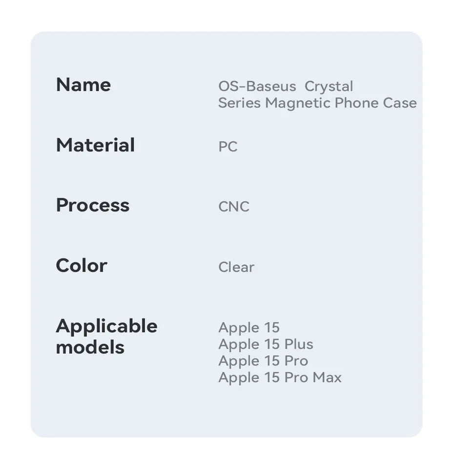 Baseus Magnetic Phone Case for iPhone 15 14 13 12 11 Pro Max Wireless Charging Cover For iPhone 15 14 Pro Max Magnet Clear Case