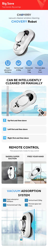 CHOVERY Robot vacuum cleaner window cleaning robot window cleaner electric glass limpiacristales remote control