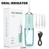 Oral Irrigator Portable Dental Water Flosser USB Rechargeable Water Jet Floss Tooth Pick 4 Jet Tip 220ml 3 Modes IPX7 1400rpm