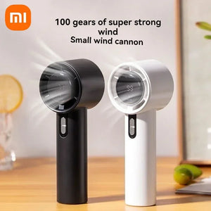 Xiaomi Ultra Silent Handheld Fan, 100 Speed USB Rechargeable Portable Mini Turbo Fan with LED Indicator for Office and Traveling