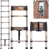 Ladders Extendable Telescopic 2.6M-5M Heavy Duty Multi Purpose Straight Loft Ladder Portable Folding Stainless Steel Ladder Tool