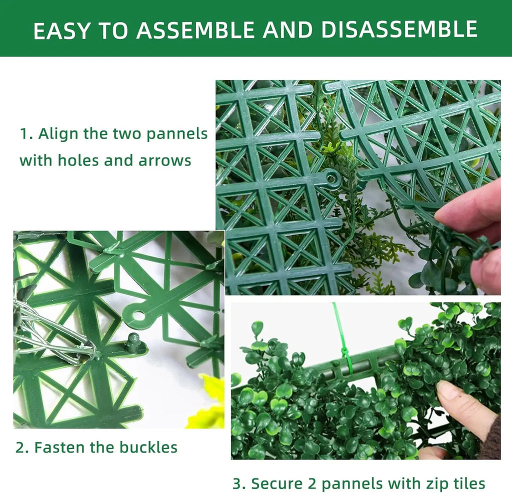 12pcs Artificial Plant Wall, 50x50cm Artificial Hedge Christmas Decorations Fake Plants Panel Wedding Grass Mat Garden Backyard