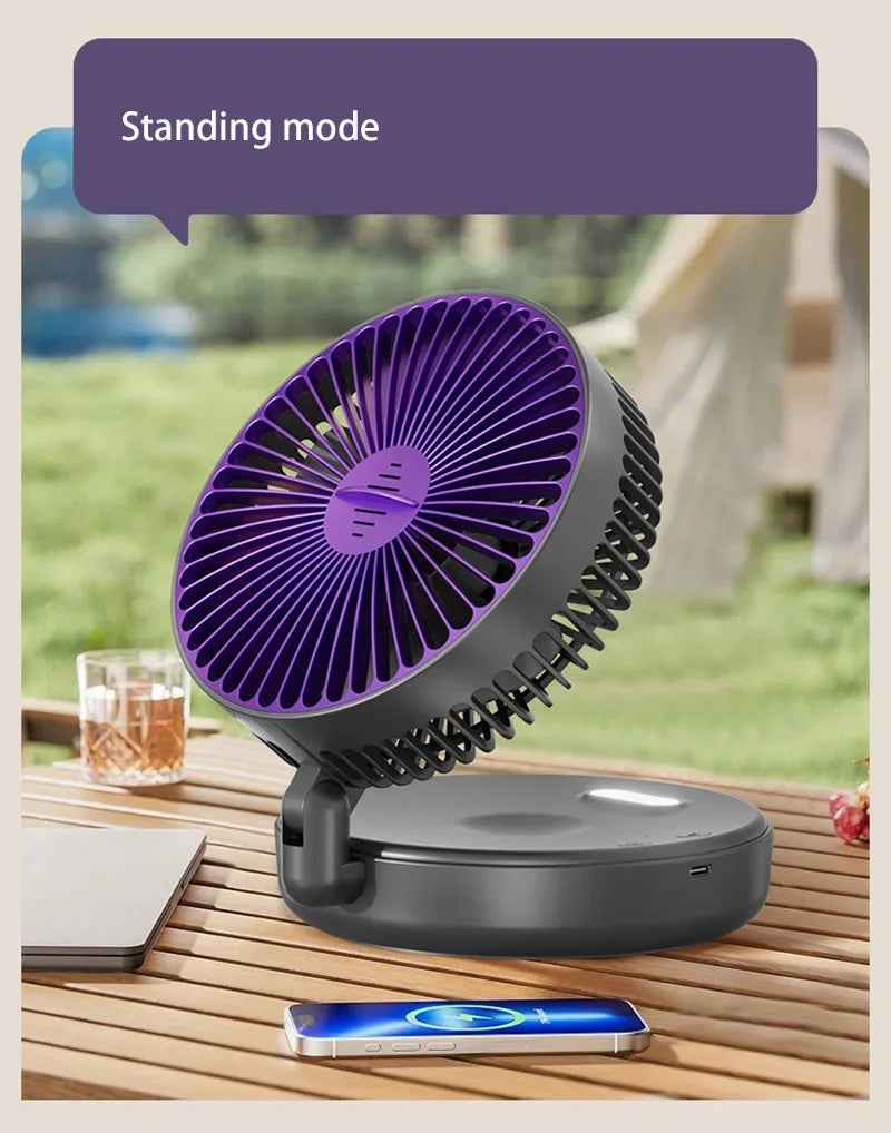 Xiaomi 5000mAh Charge Fan 3 in 1 Multifunctional Fan Brushless Motor Wall-mounted Design 90° Foldable 4 Speed Gears Night Light