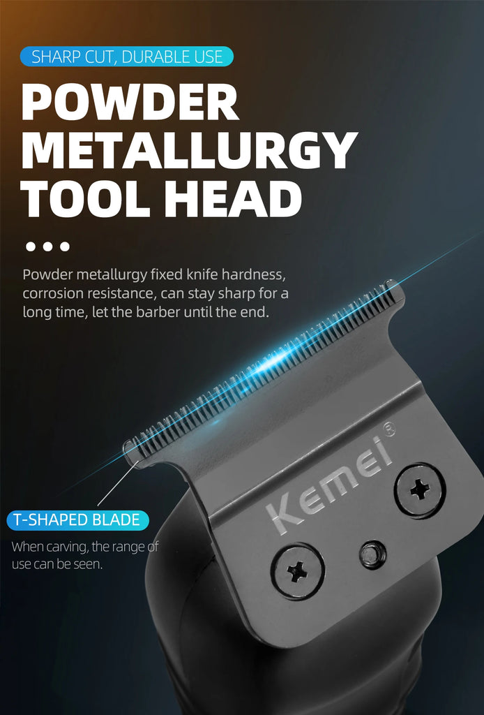 Kemei KM2299 Professional Hair Clipper 0mm Zero Gapped Carving Clipper Men's Cordless Hair Trimmer Electric Hair Cutting Machine