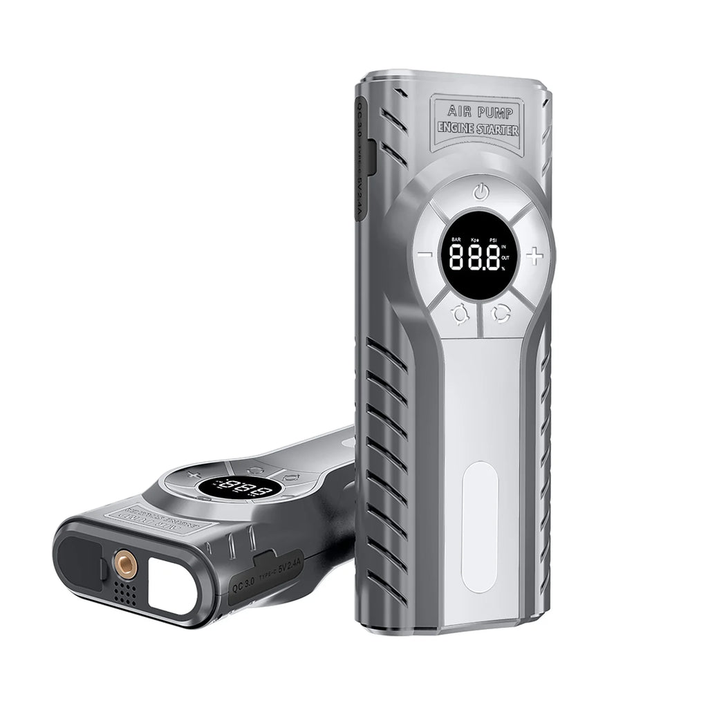 2000A Car Jump Starter Air Pump Multi-Function 4 In 1 Air Compressor Power Bank Car Battery Starter Starting Auto Tyre Inflator
