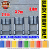 Ladders Extendable Telescopic 2.6M-5M Heavy Duty Multi Purpose Straight Loft Ladder Portable Folding Stainless Steel Ladder Tool