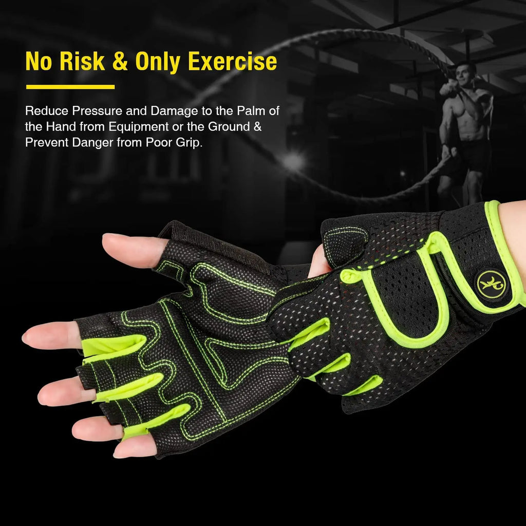 MOREOK Workout Gym Gloves Men Women,3MM SBR Pads,Half Finger Weight Lifting Exercise Fitness Gloves for Training,Pull Ups,Rowing