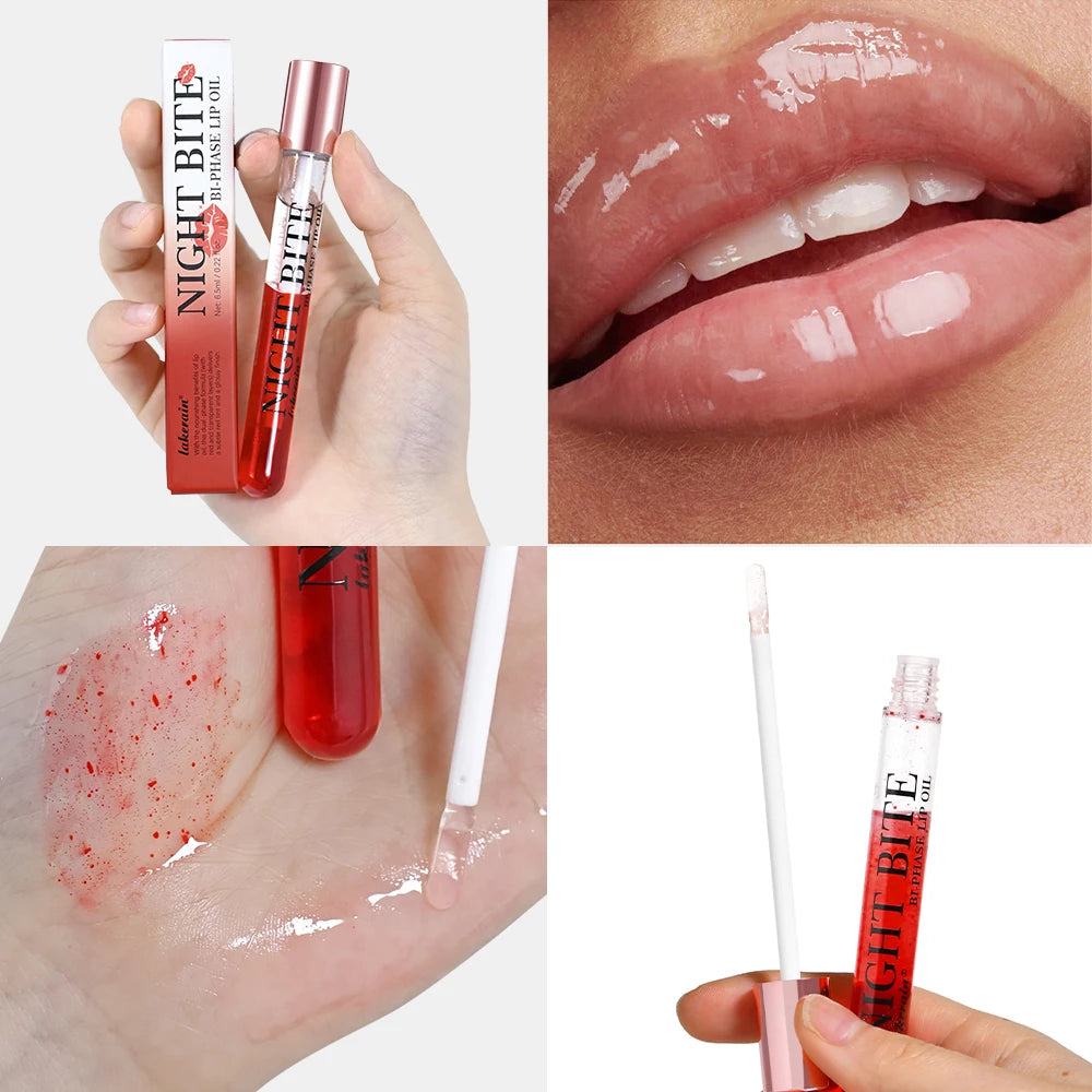 Pink Lip Gloss Transparent Lip Oil Moisturizing Reducing Lip Lines Nourishes Lips Waterproof Long-lasting Liquid Lips Cosmetics