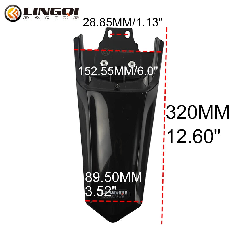 LINGQI RACING  Motorcycle Rear Wheel Fender Cover Mudguard Plastic Protection Guard For Light Bee  Electric Bike