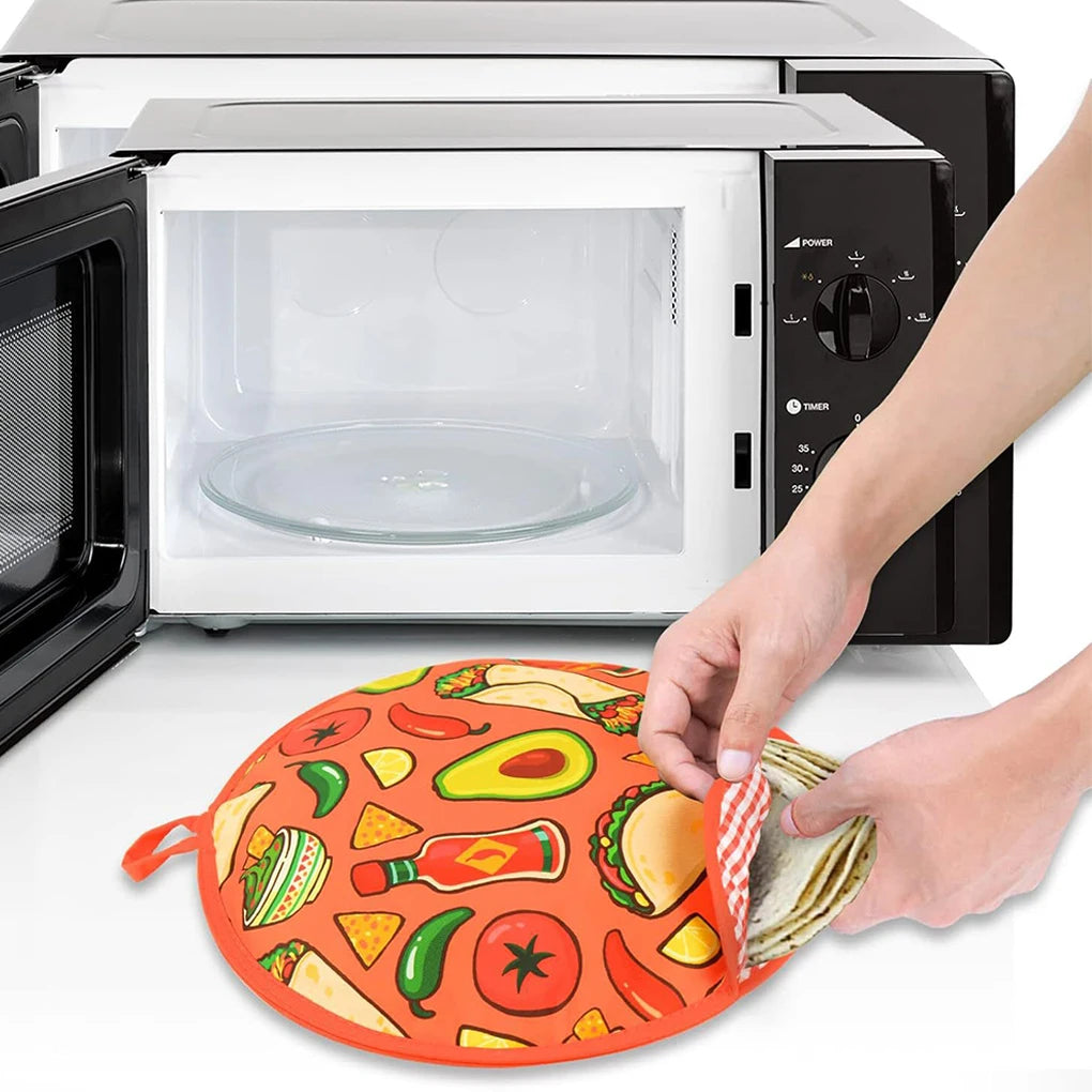 New High Quality Tortilla Warmer Pouch Fashion Helpful Fabric Insulation Bag Tortilla Warmer Insulated Fabric Storage Poucha