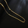 40-75cm 18k Gold Color Charm 2mm Flat Chain Necklaces For Women Men Luxury Fashion Party Wedding Jewelry
