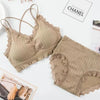 Sexy Seamless Tops Set High Waist Panties Women Wireless Underwear Suit Soft Padded Bras Set Backless Bralette Lingerie