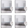 4pcs Self-Adhesive Towel Hooks 304 Stainless Steel Stick-On Wall Hooks For Home Coat Robe Bathroom Organization Accessories